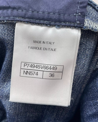 Chanel 23S Belted Wide-Leg Denim Jeans