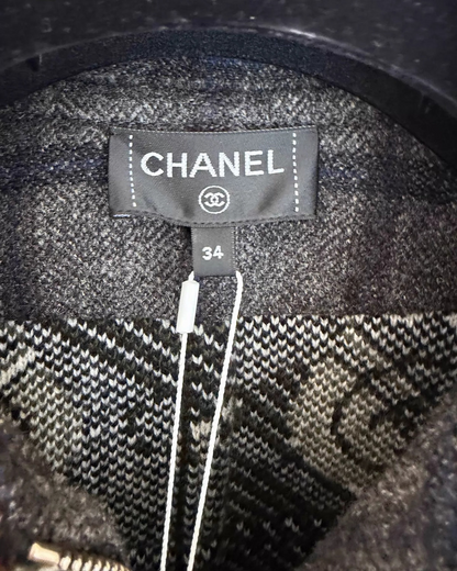 Chanel 24A Zip-Up Tweed Jacket