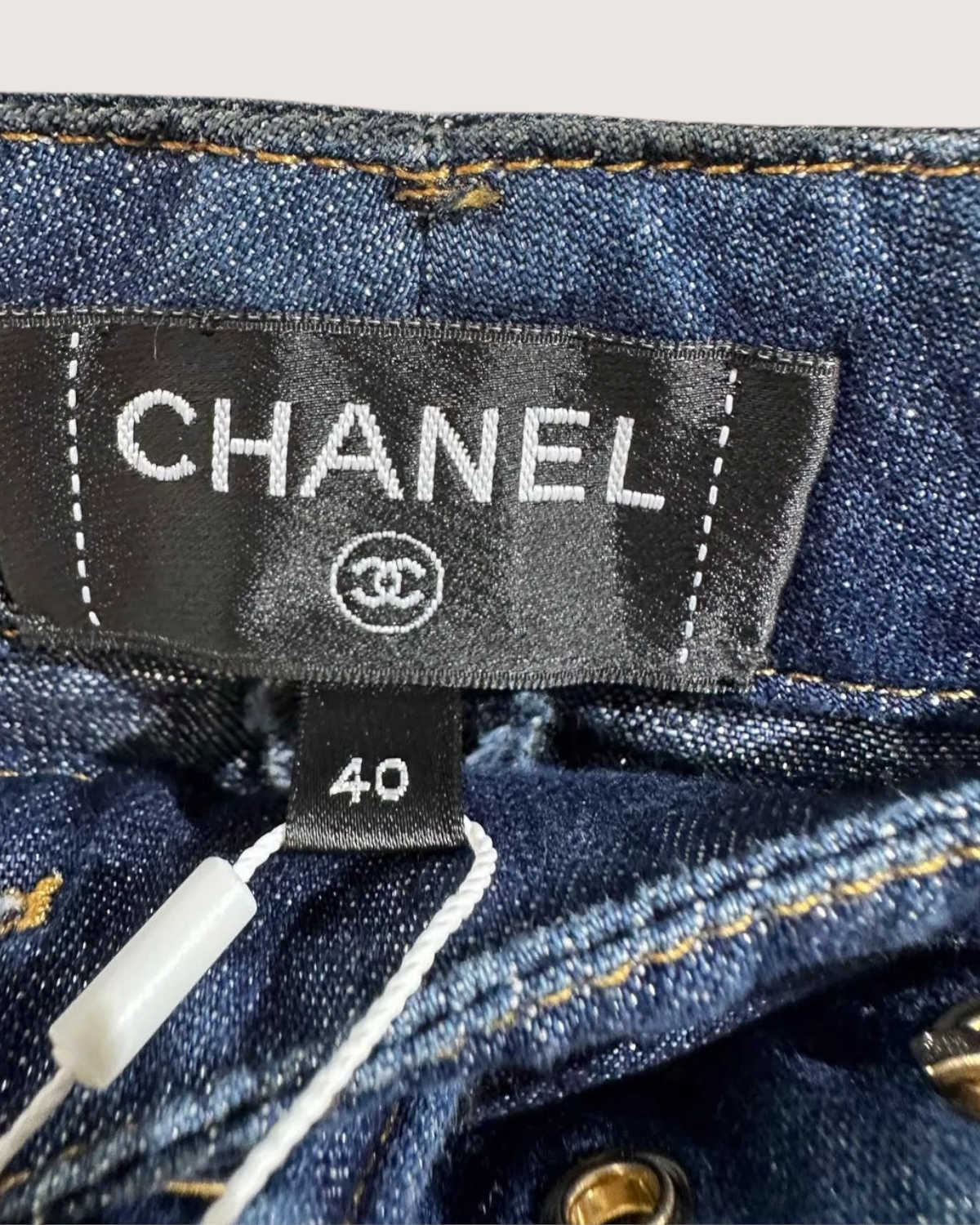 Chanel 23S Belted Wide-Leg Jeans