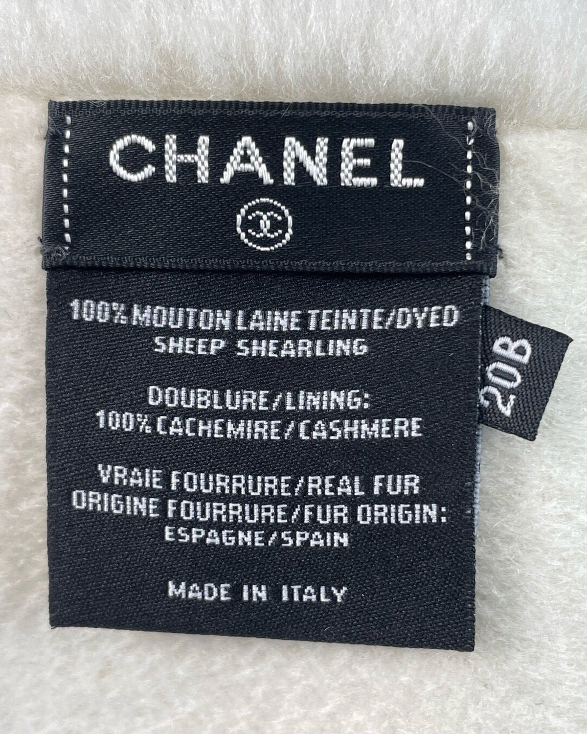Chanel 20B Shearling Scarf
