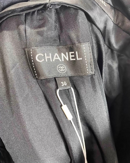 Chanel 19K Houndstooth Wide-Leg Tweed Trousers
