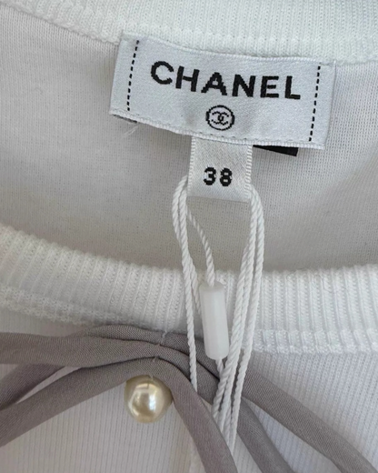 Chanel 25P Bow Short-Sleeve Top