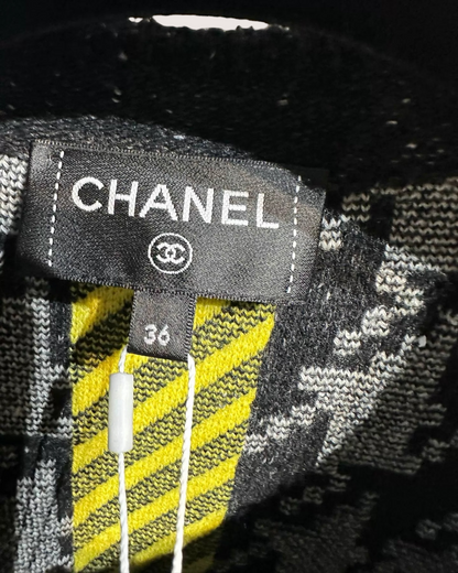 Chanel 24A Houndstooth Cardigan Jacket