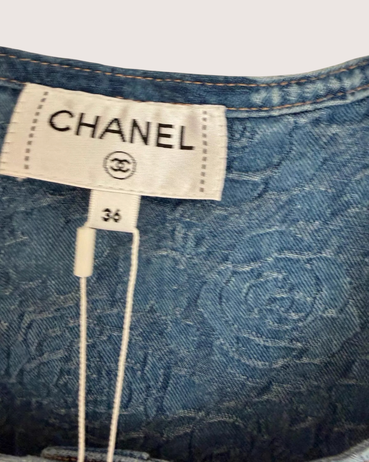 Chanel 23P Denim Camellia Tank Top