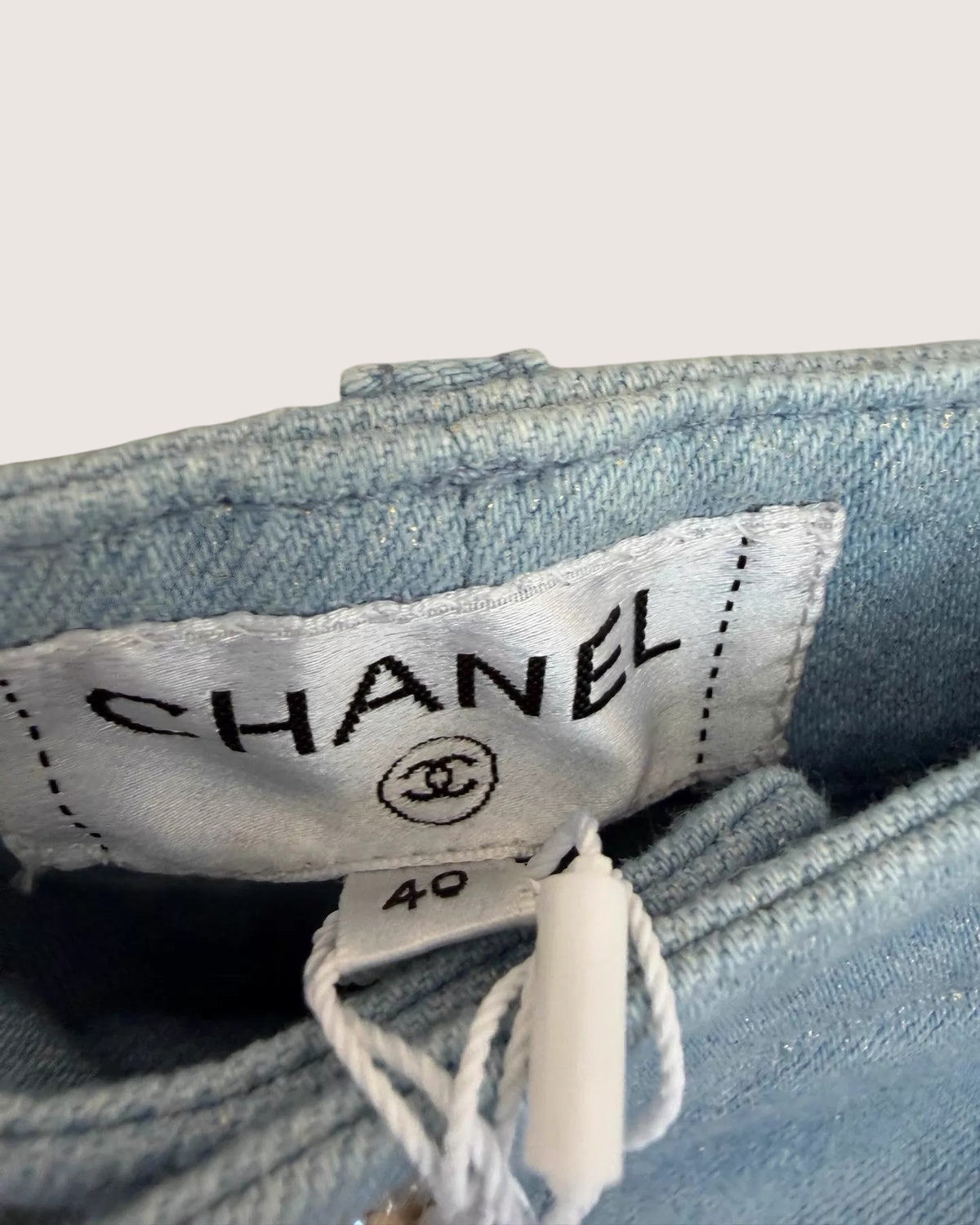 Chanel 26C Crystal Crystal Button Gradient Shimmer Striped Trousers