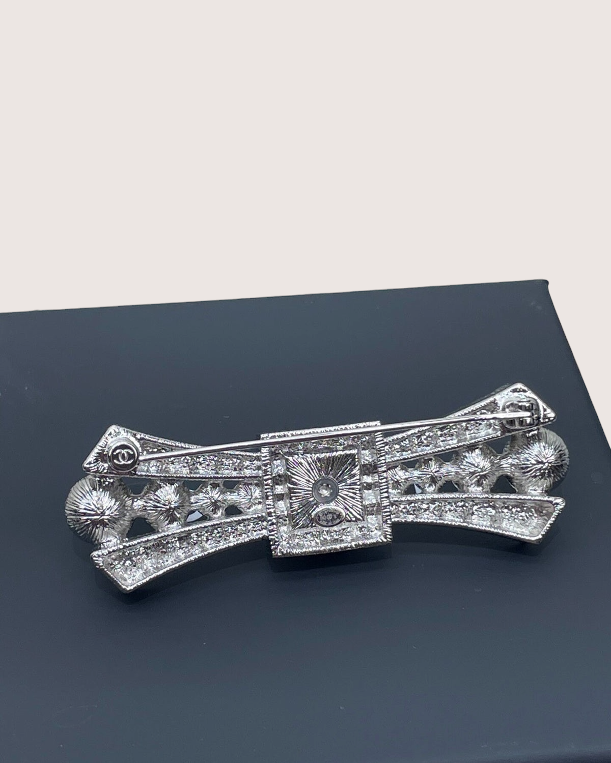 Chanel 23S Bow Crystal CC Brooch Pin