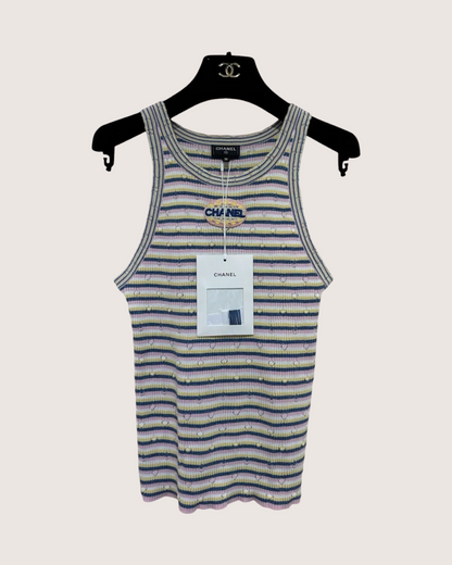 Chanel 25P Striped Tank Top