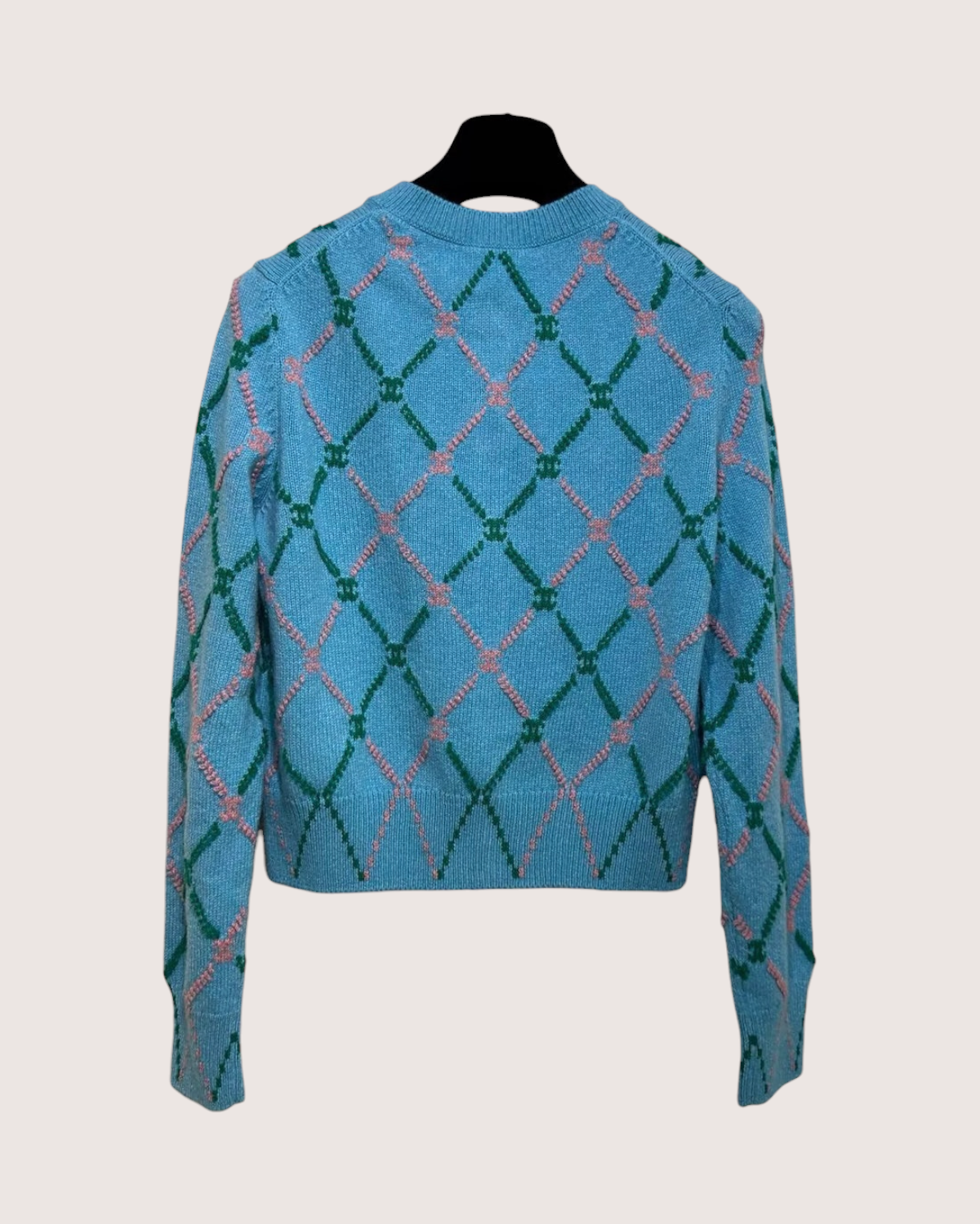 Chanel 24A Argyle Cashmere Cardigan