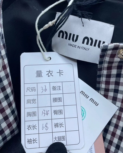 Miu Miu SS23 Gingham Blouson Jacket