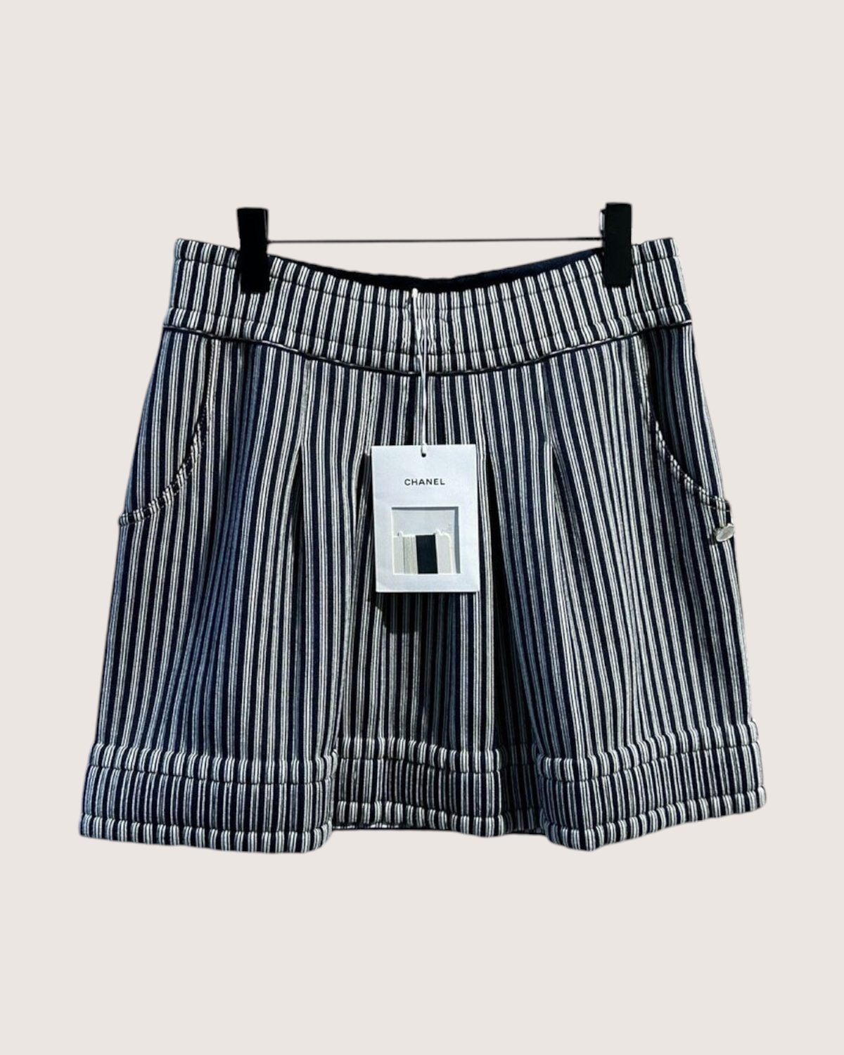 Chanel 25P Striped Mini Skirt