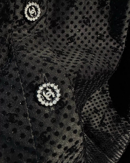 Chanel 24B CC Logo Polkadot Shirt
