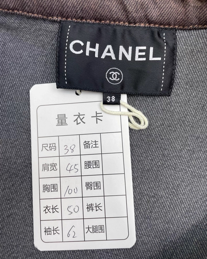 Chanel 25A Camellia Denim Jacket