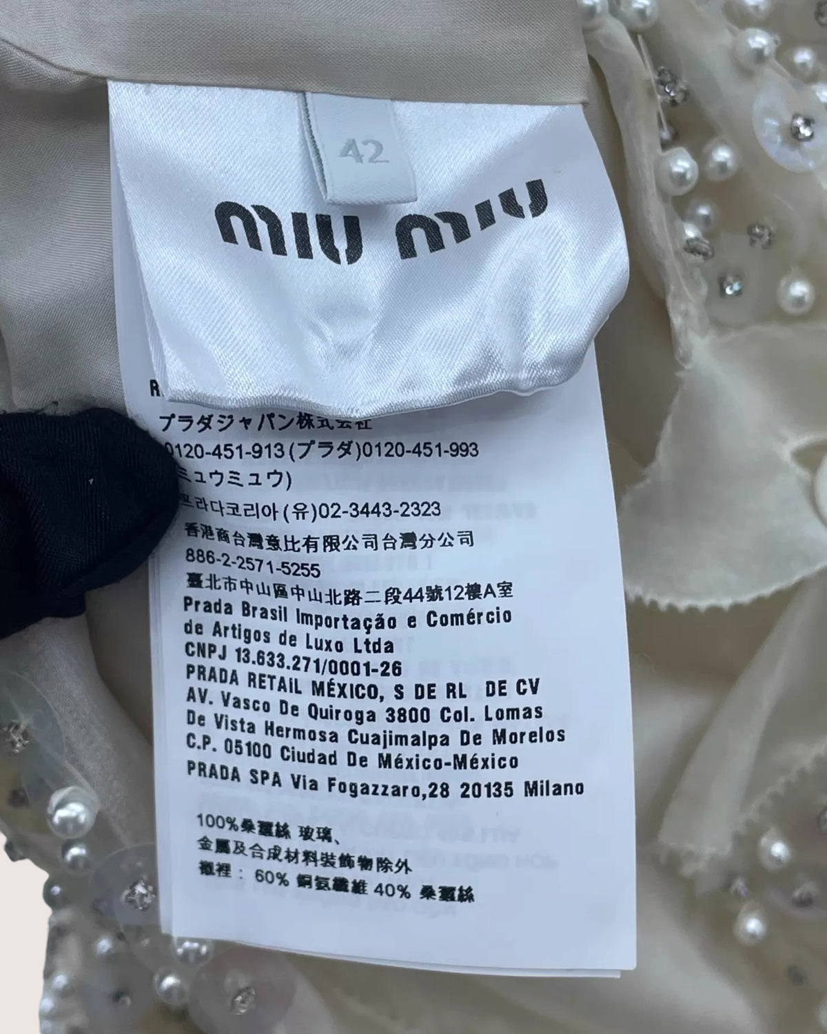 Miu Miu Pearl Sequin Collared Jacket
