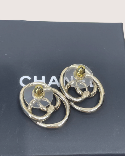 Chanel 21P Crystal CC Earrings