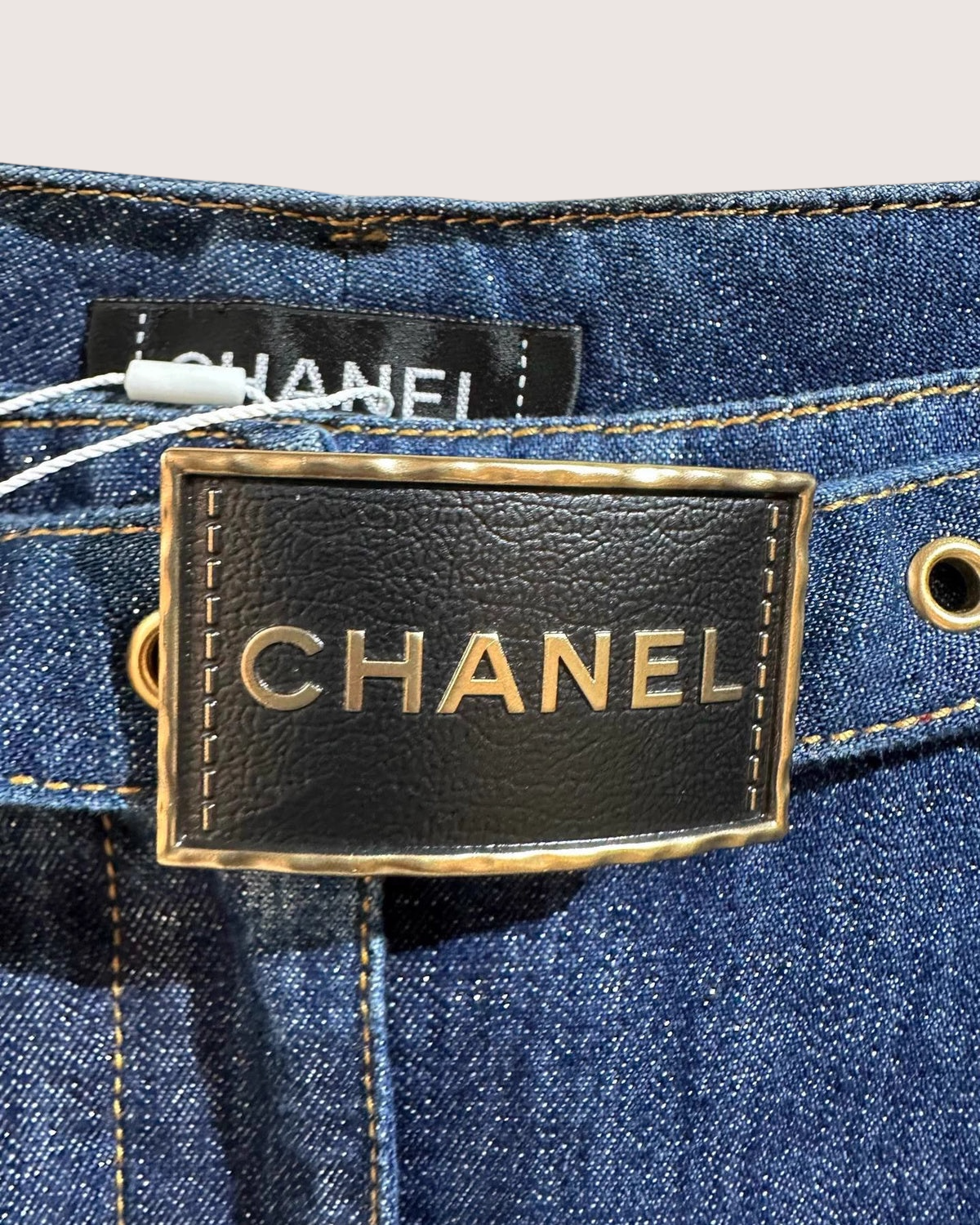 Chanel 23S Belted Wide-Leg Jeans
