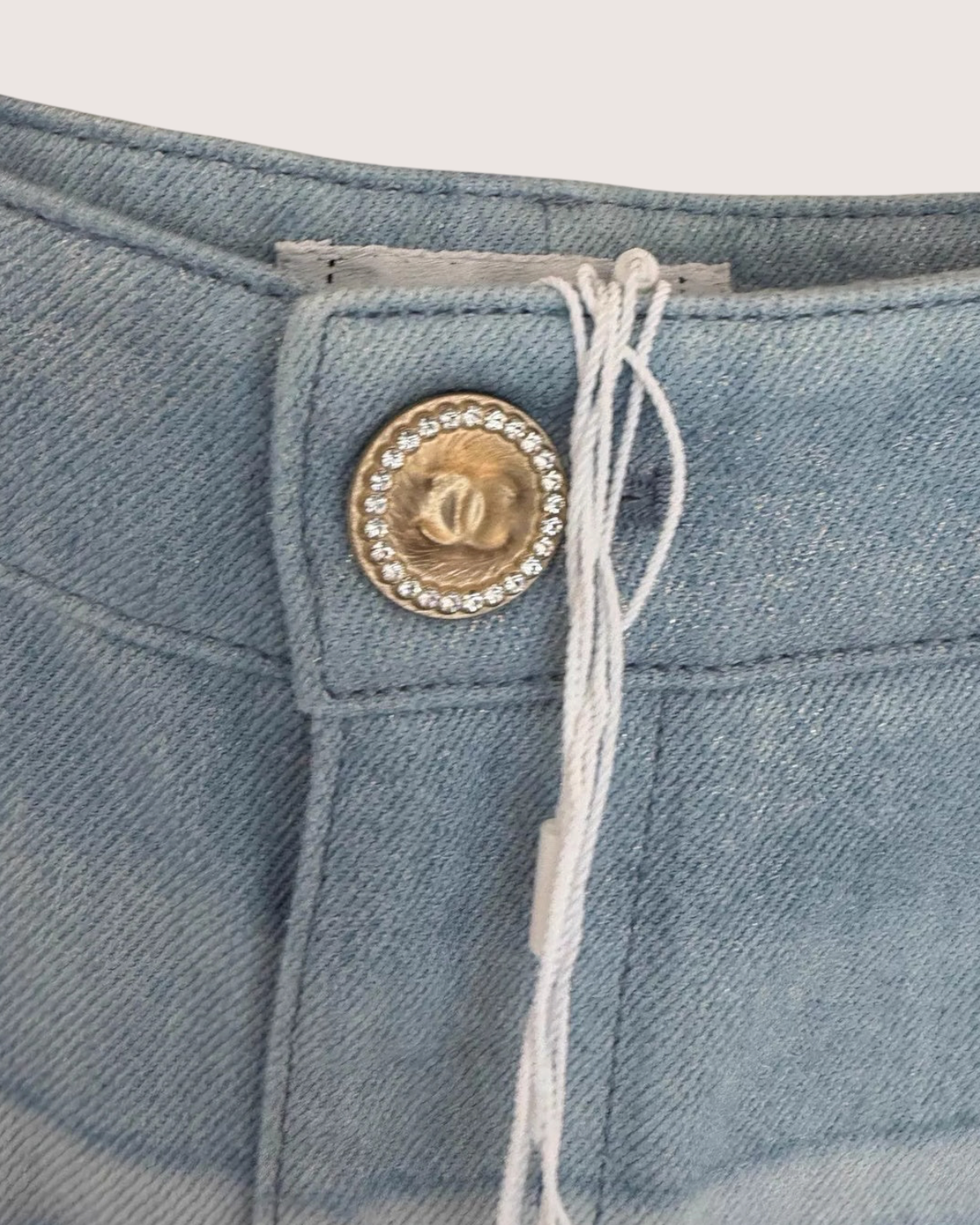 Chanel 26C Crystal Crystal Button Gradient Shimmer Striped Trousers