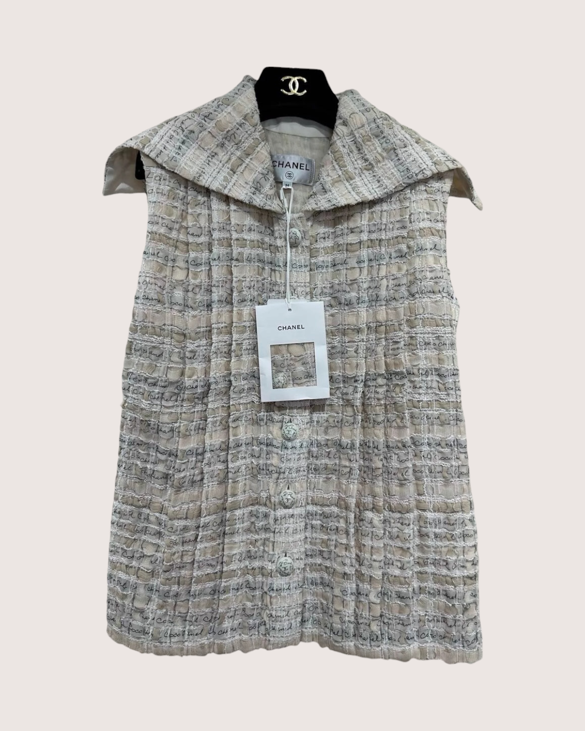 Chanel 22C Silk Tweed Vest
