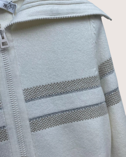 Christian Dior DiorAlps Mock Neck Zip-Up Cardigan