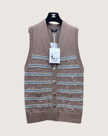Chanel 24K Knit Striped Vest