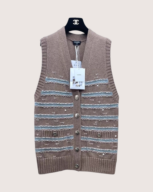Chanel 24K Knit Striped Vest