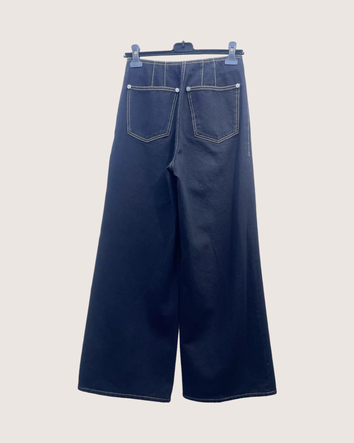 Chanel 22A Wide-Leg Denim Jeans