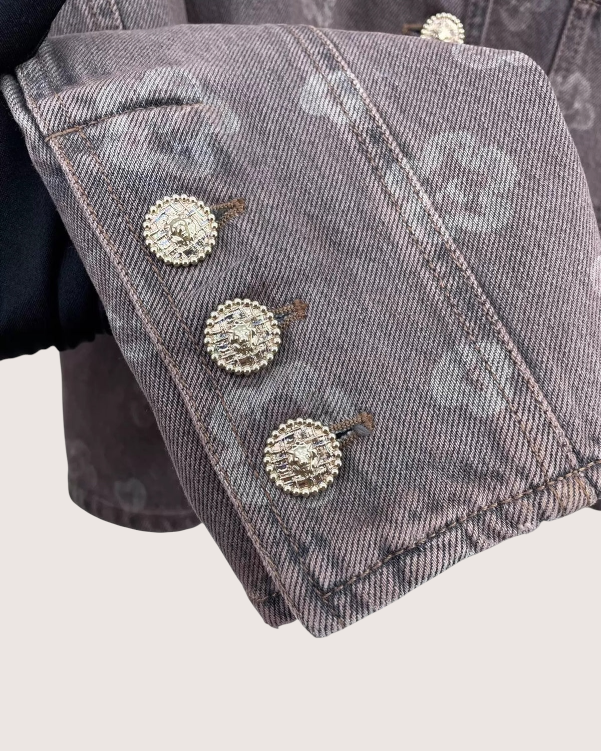 Chanel 25A Camellia Denim Jacket