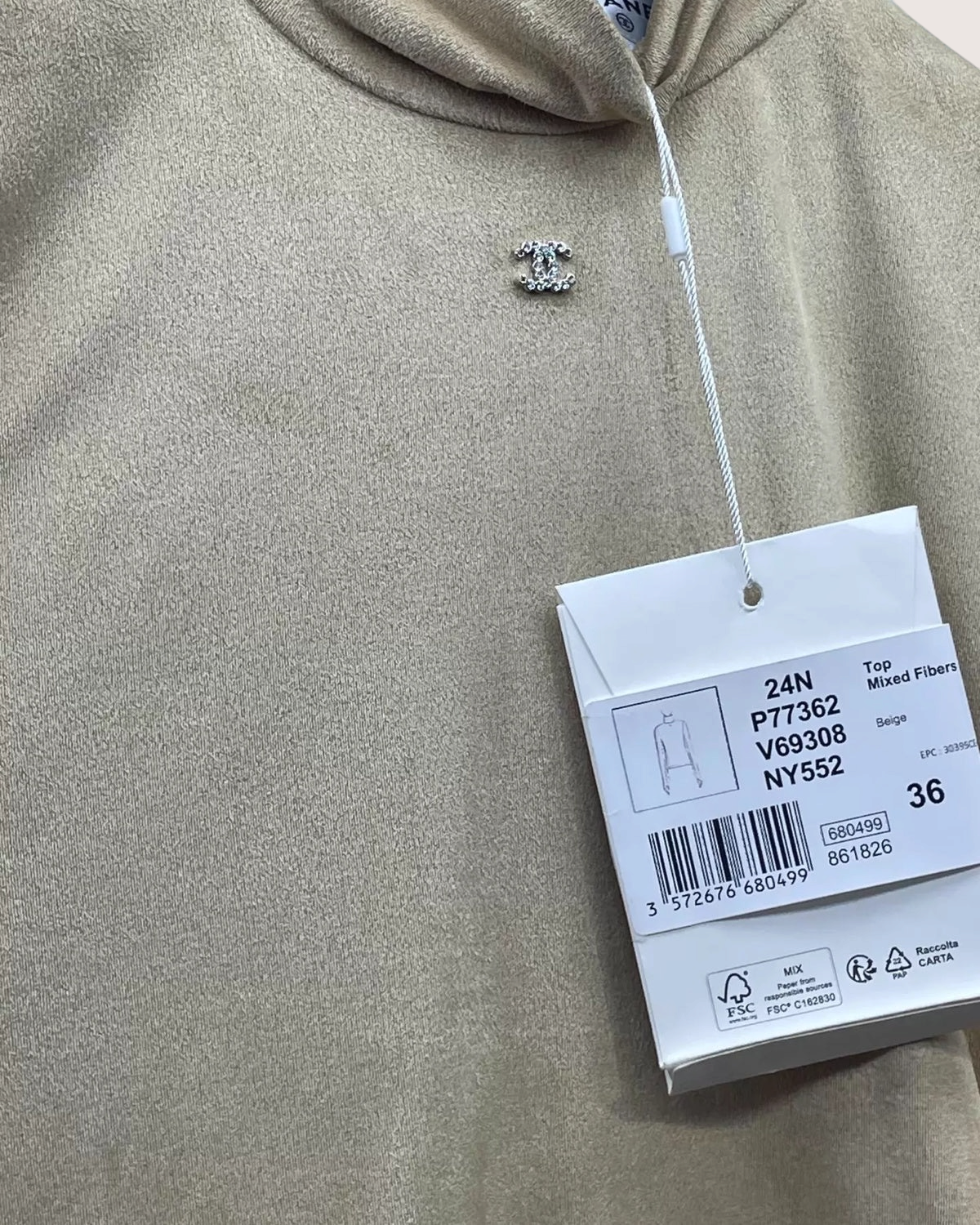 Chanel 24N High-Neck Long-Sleeve Top