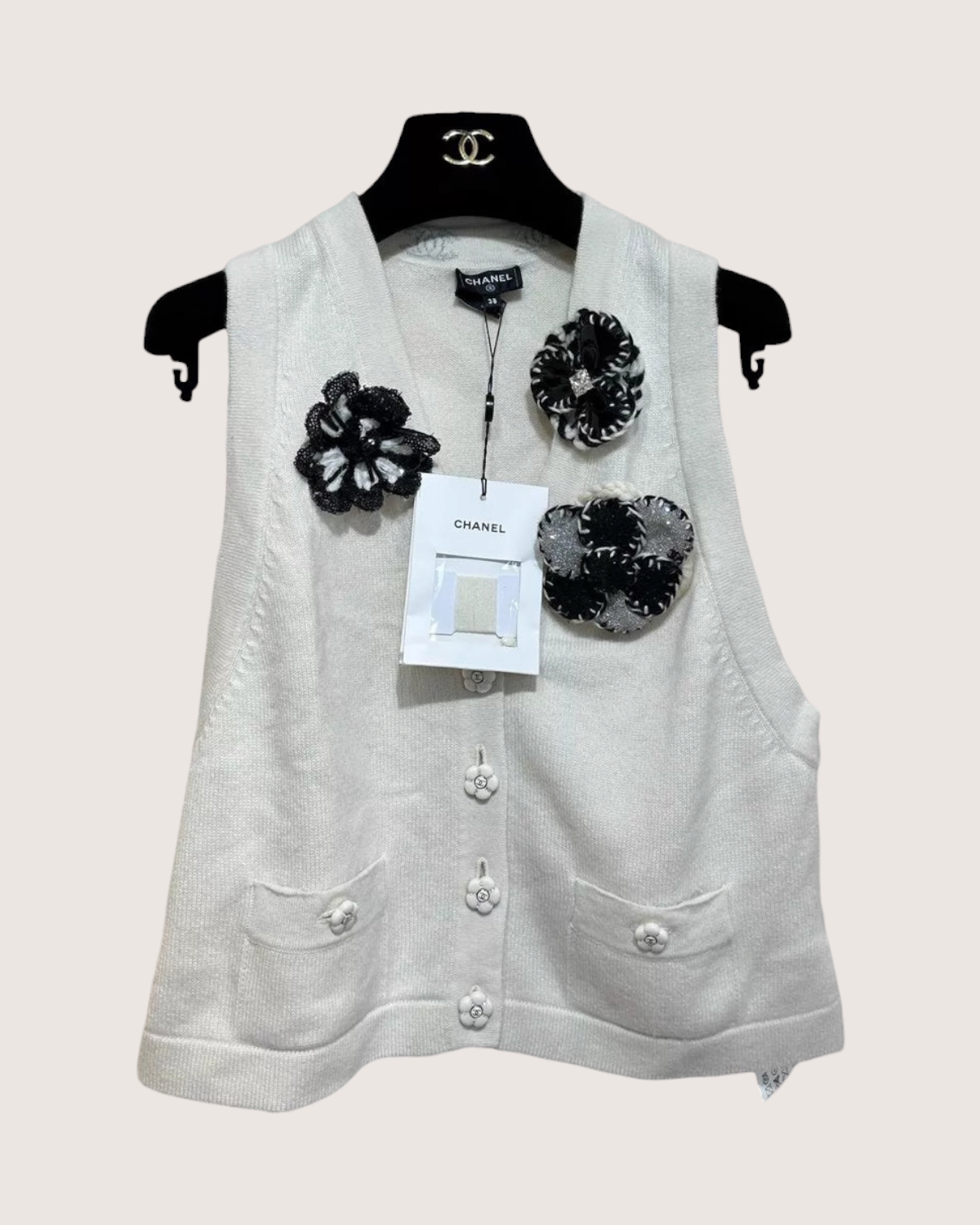 Chanel 23K Camellia Cashmere Vest