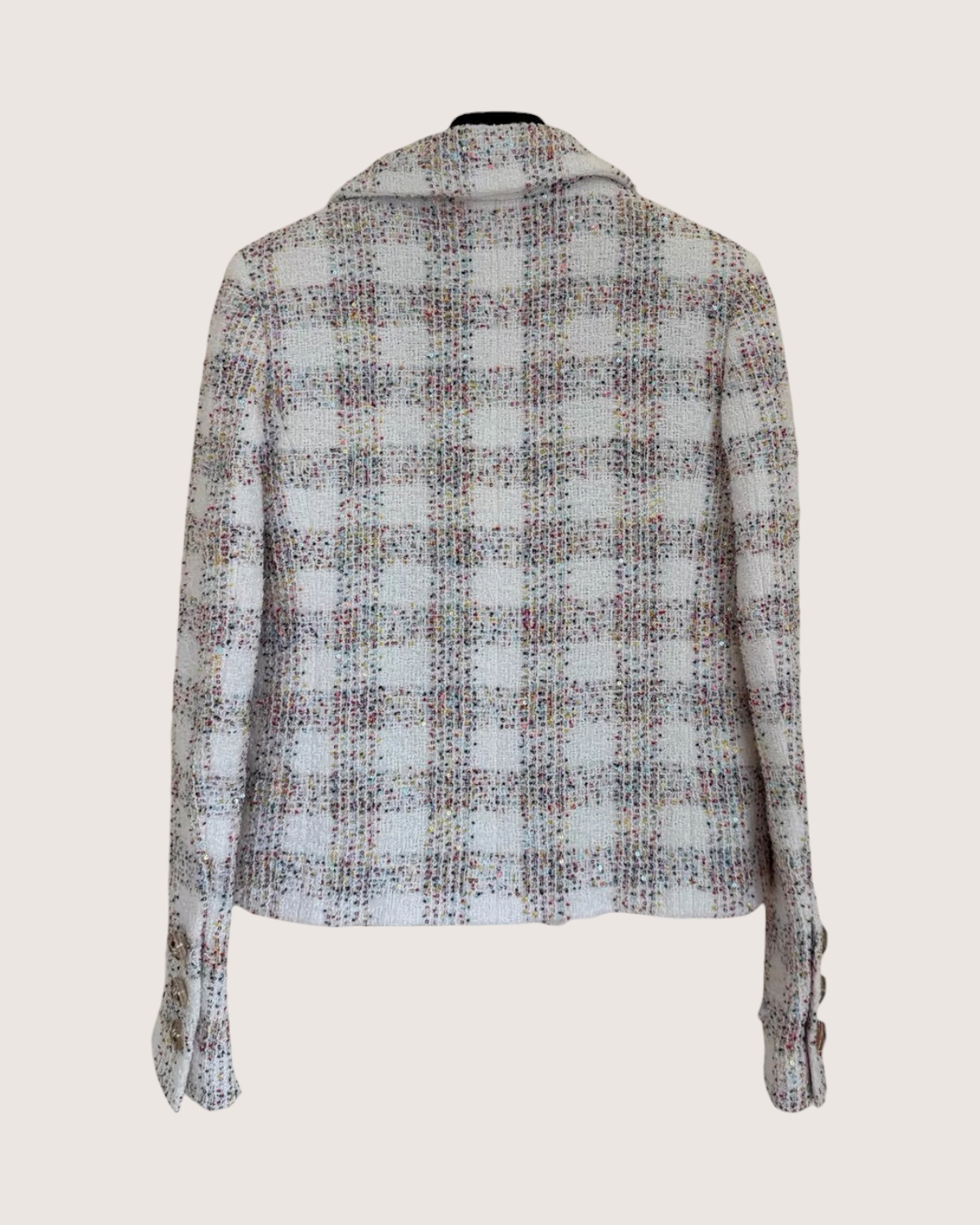 Chanel 24S Sequin Double-Breasted Tweed Blazer Jacket