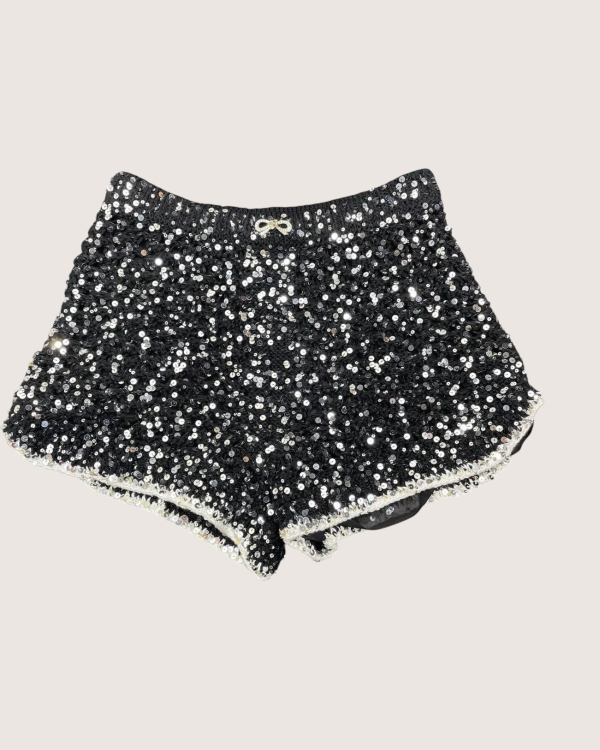 Chanel 23S Bow Sequin Mini Shorts