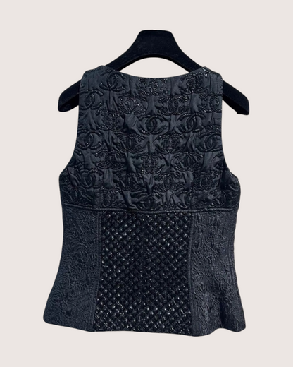 Chanel 21A CC Embroidered Bustier Top