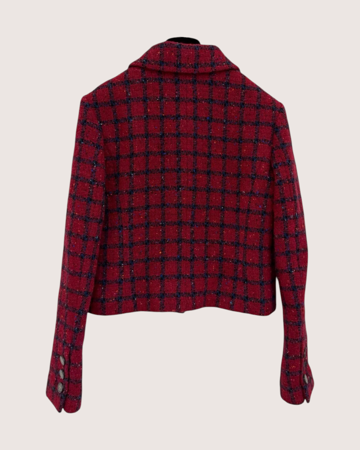 Chanel 22K Plaid Four-Pocket Tweed Jacket