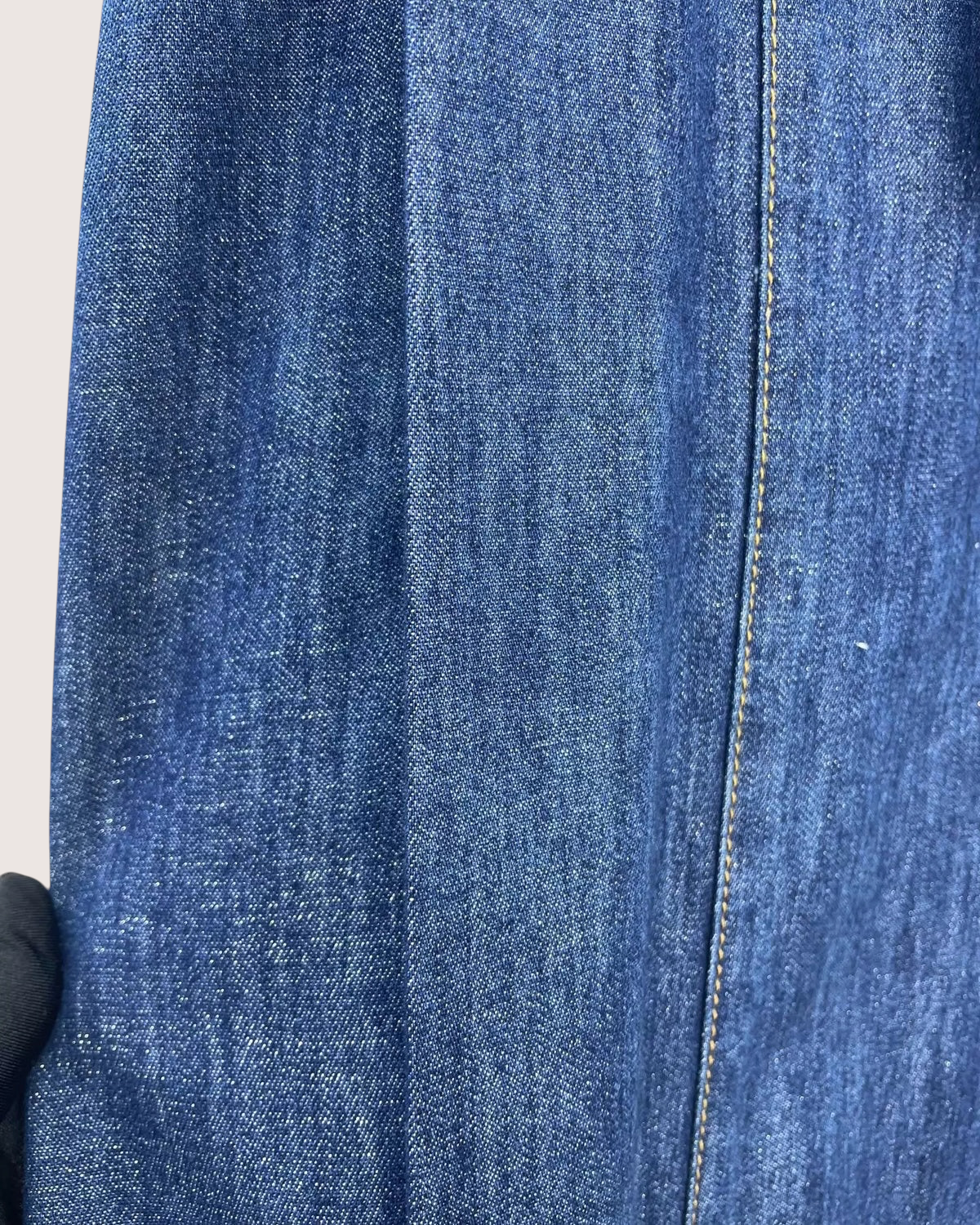Chanel 23S Belted Wide-Leg Denim Jeans