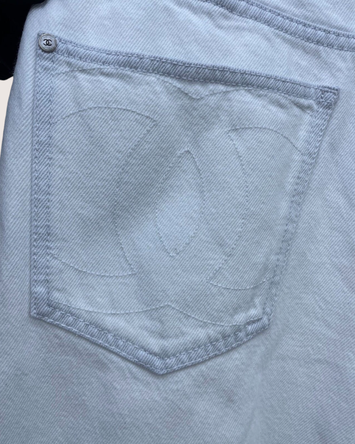 Chanel 21B Wide-Leg Denim Jeans