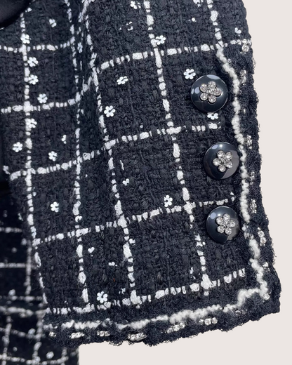 Chanel 23K Sequin Plaid Coat