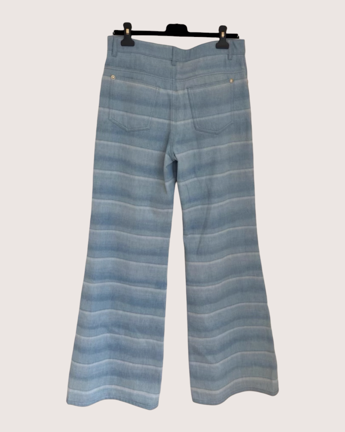 Chanel 26C Crystal Crystal Button Gradient Shimmer Striped Trousers