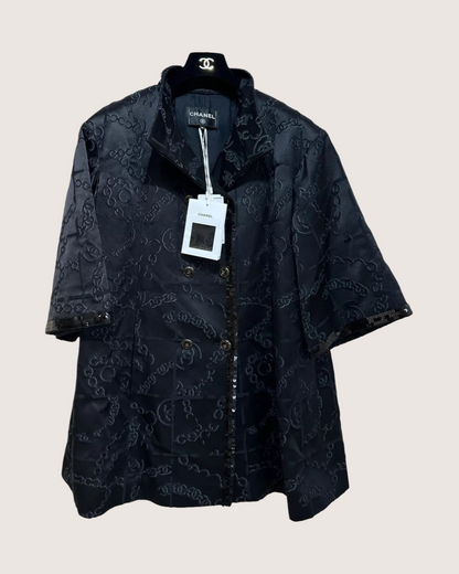 Chanel 22S Button-Up CC Sequin Jacket