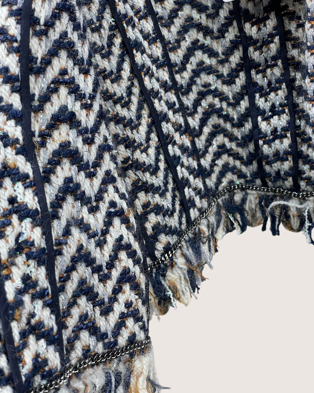 Chanel 19K Fringe Tweed Cropped Jacket