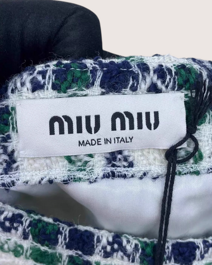Miu Miu FW22 Plaid Tweed Skirt