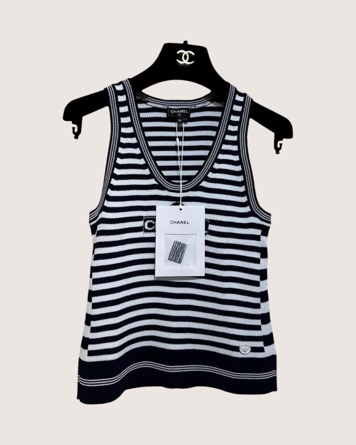 Chanel 23C Striped Tank Top