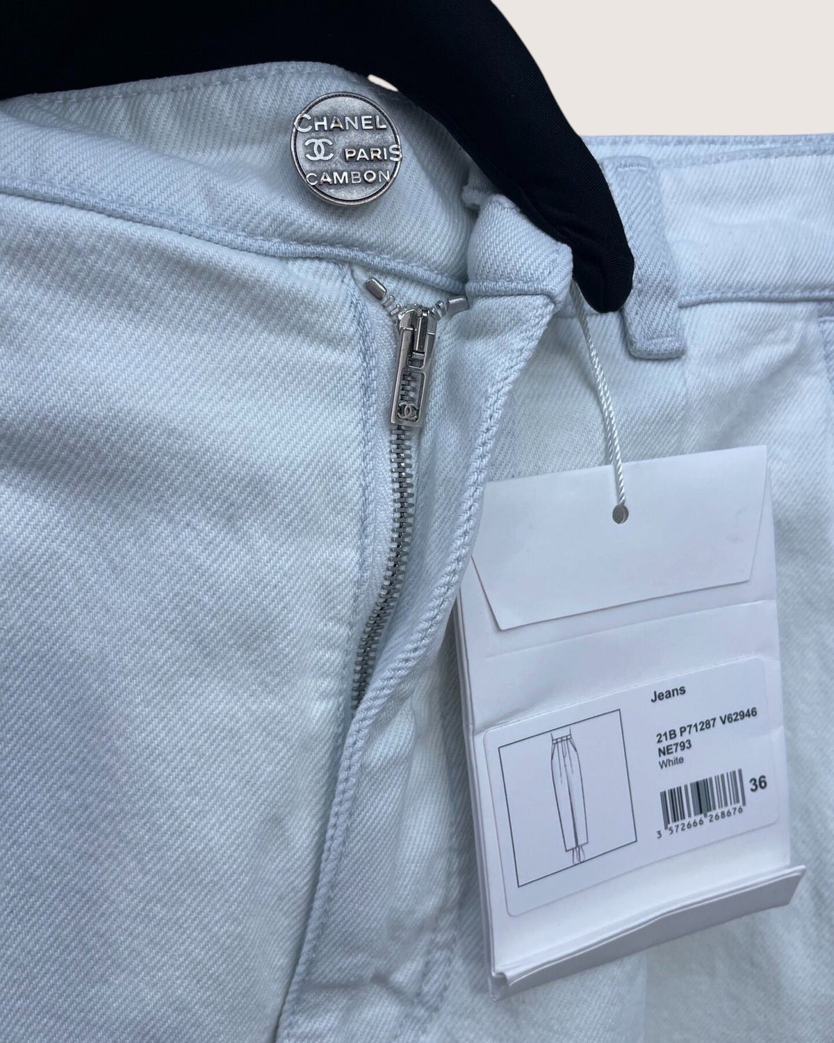 Chanel 21B Wide-Leg Denim Jeans