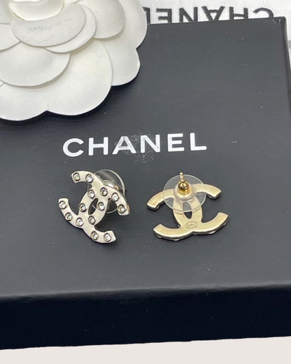 Chanel 19C Rhinestones CC Earrings