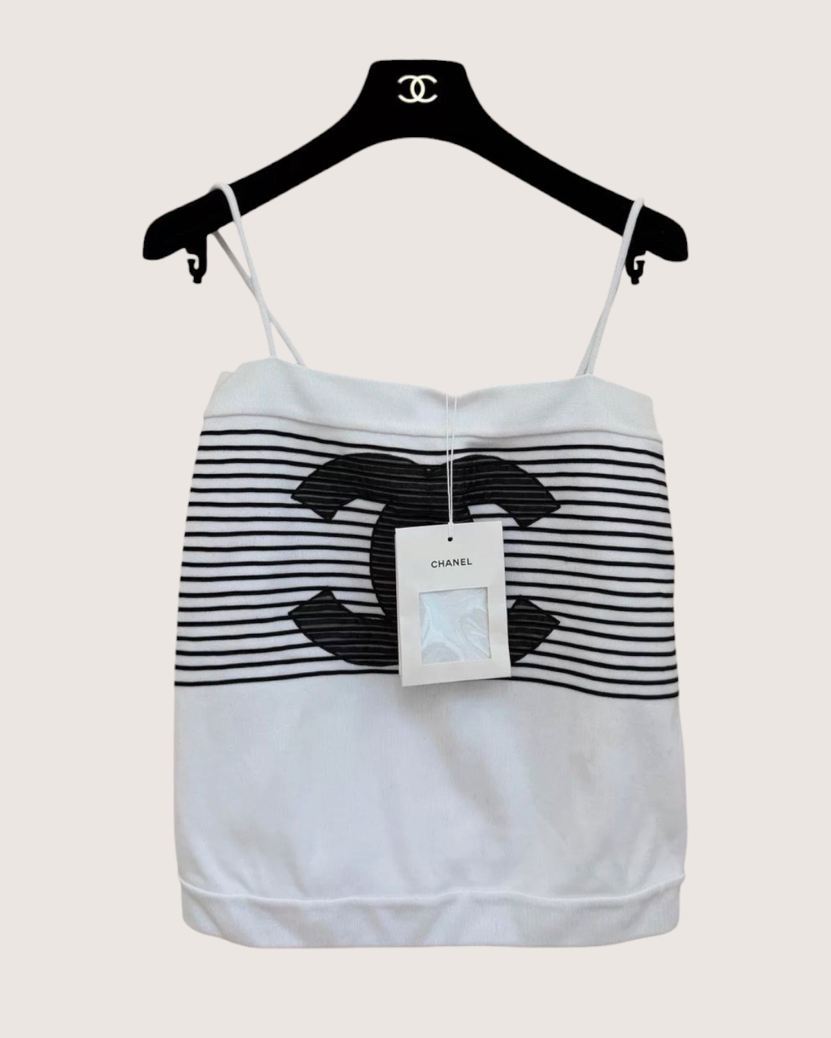 Chanel 24S CC Logo Striped Tank Top