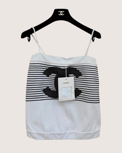 Chanel 24S CC Logo Striped Tank Top