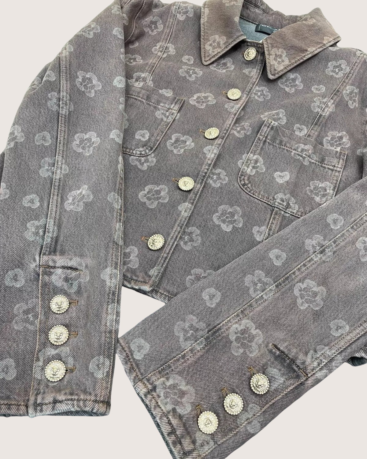 Chanel 25A Camellia Denim Jacket