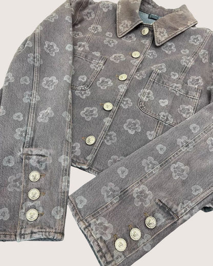 Chanel 25A Camellia Denim Jacket