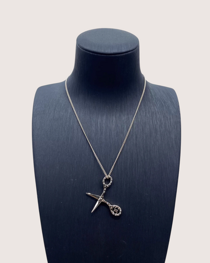 Chanel 22A Scissors Rhinestone Pendant Necklace