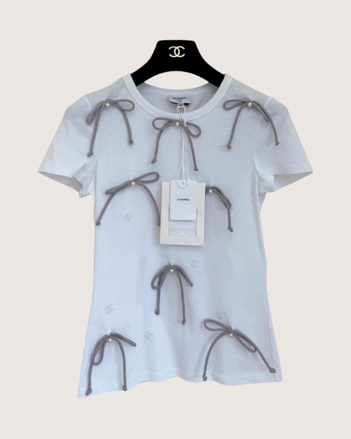 Chanel 25P Bow Short-Sleeve Top