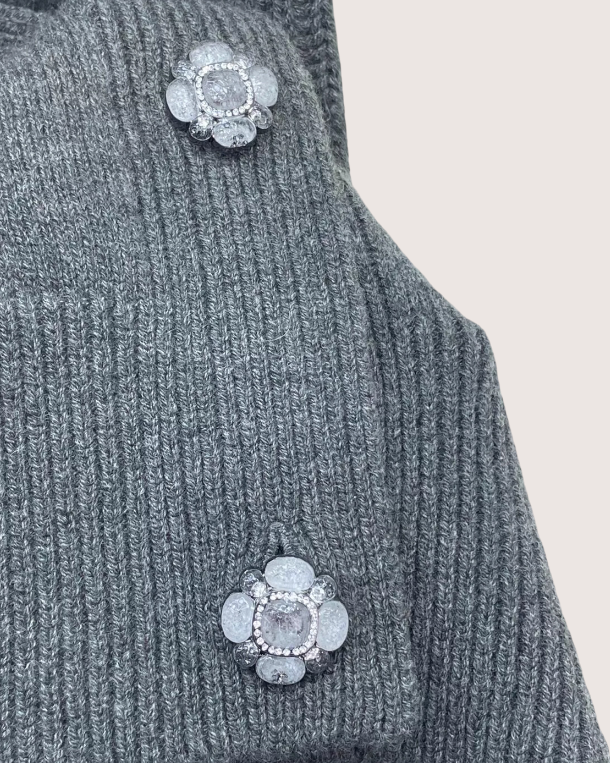 Chanel 24A Camellia Cashmere Cardigan