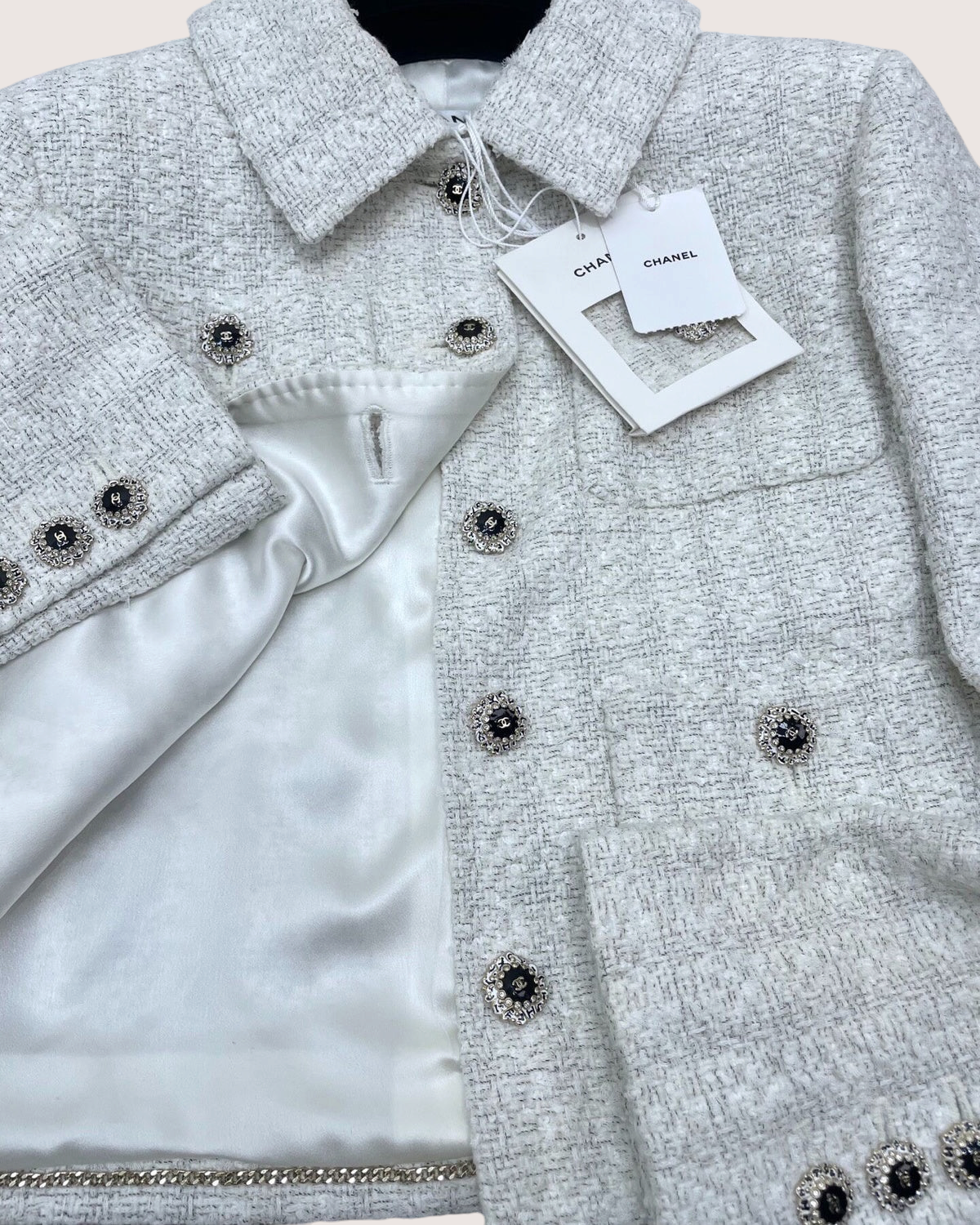 Chanel 25K Four-Pocket Tweed Jacket